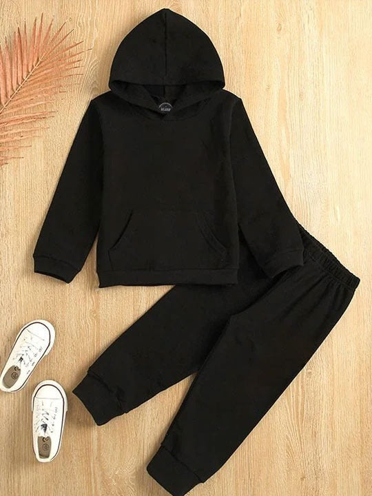 Black Track Suit Unisex Winter Track Suit for Boys Girls