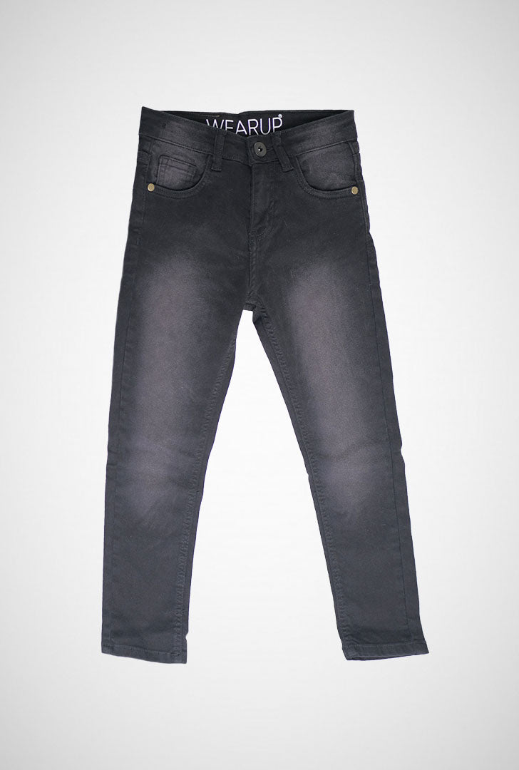 Black Faded Denim Pant Wearup