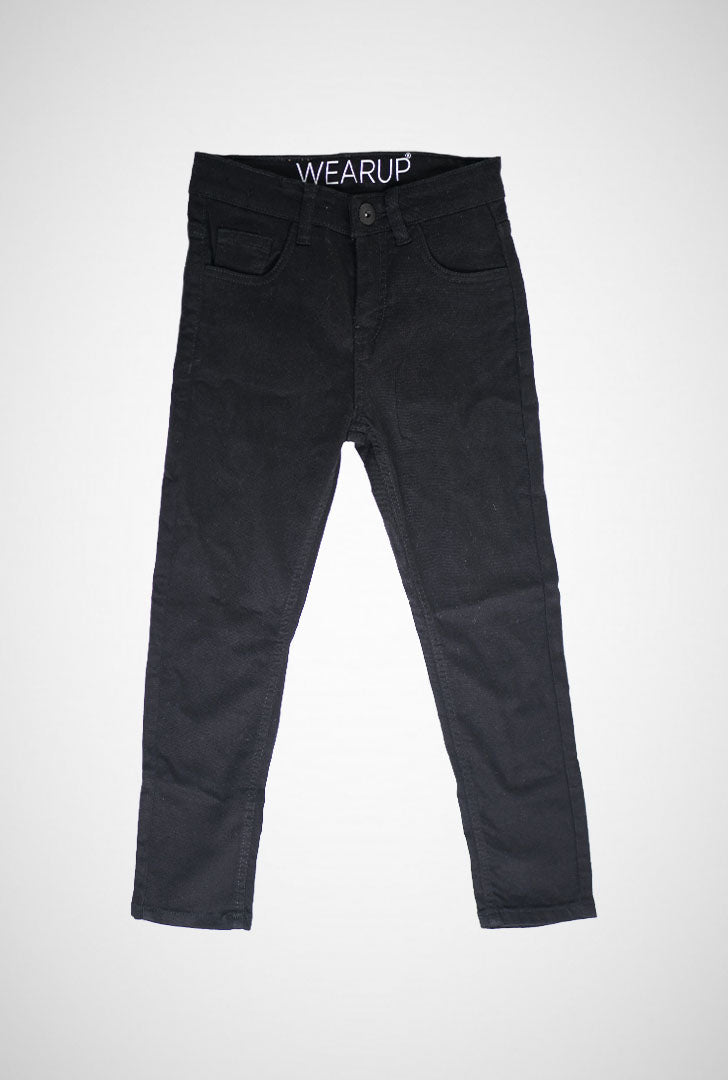 Black Basic Kids Pant Wearup